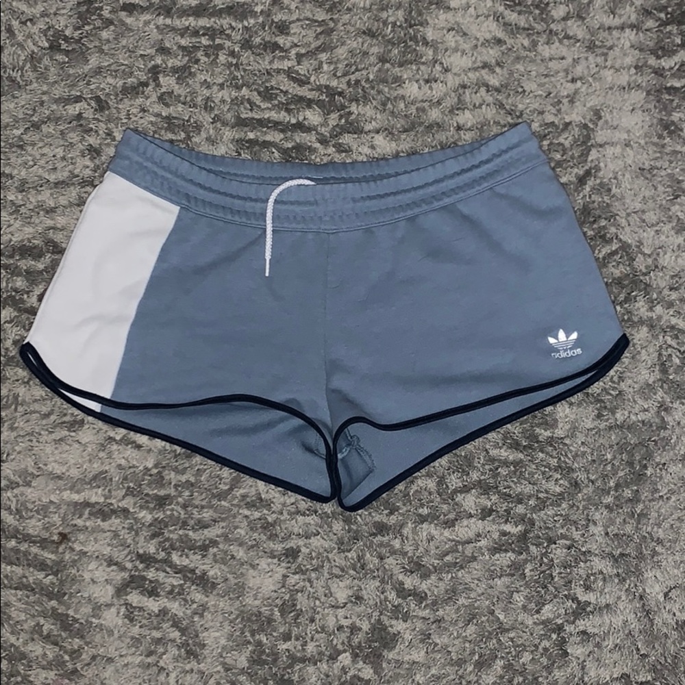 Blue and white adidas shorts